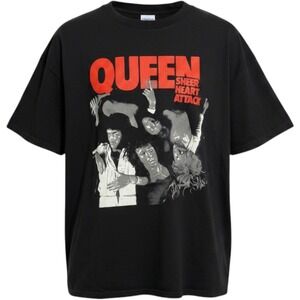 Queen T-Shirt Mens XXL Black Sheer Heart Attack Graphic Rock Band Tee